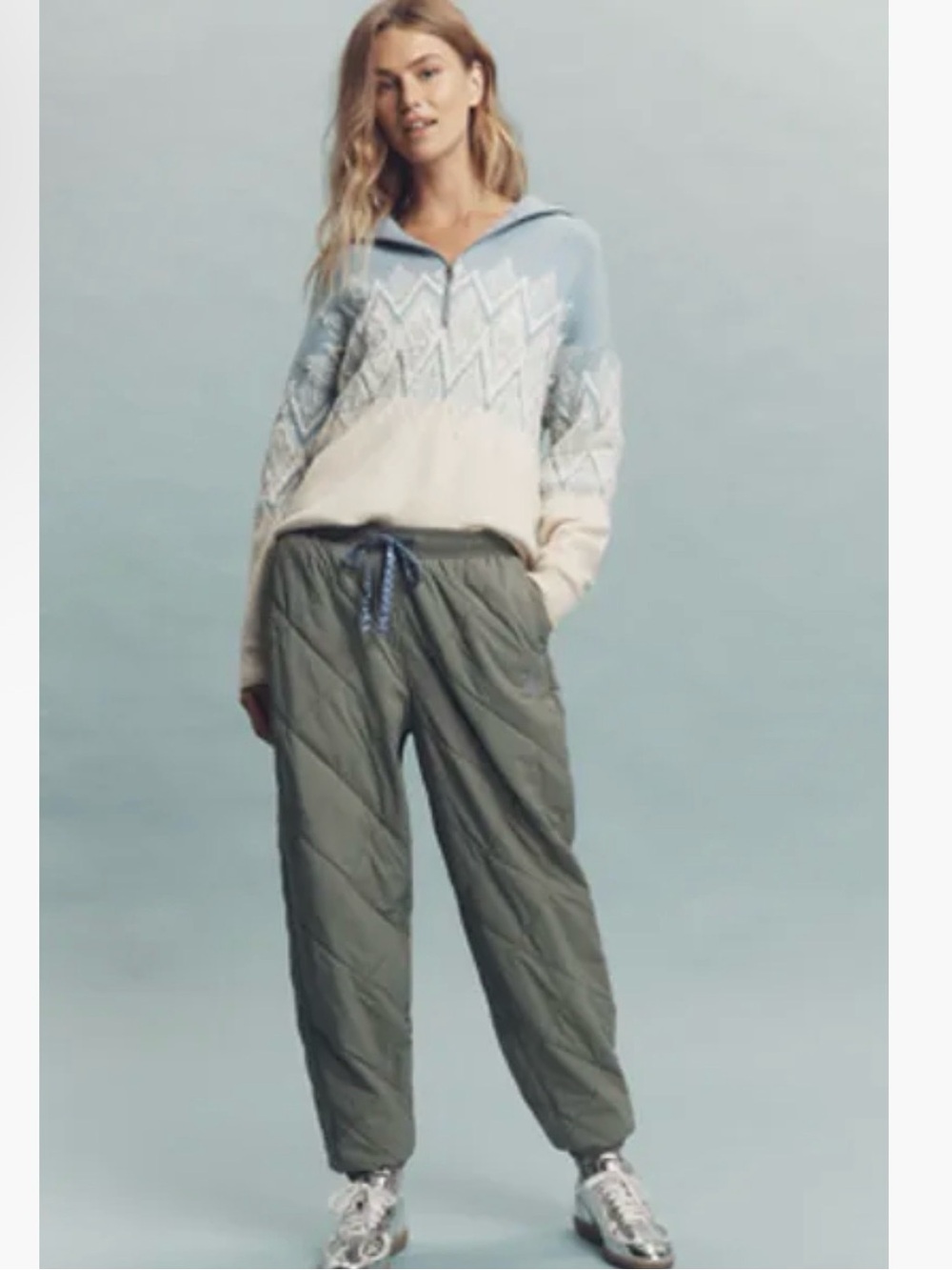 Anthropologie Daily Practice Quilted Olive Green Packable Joggers Small NWOT $14 - Picture 3 of 7